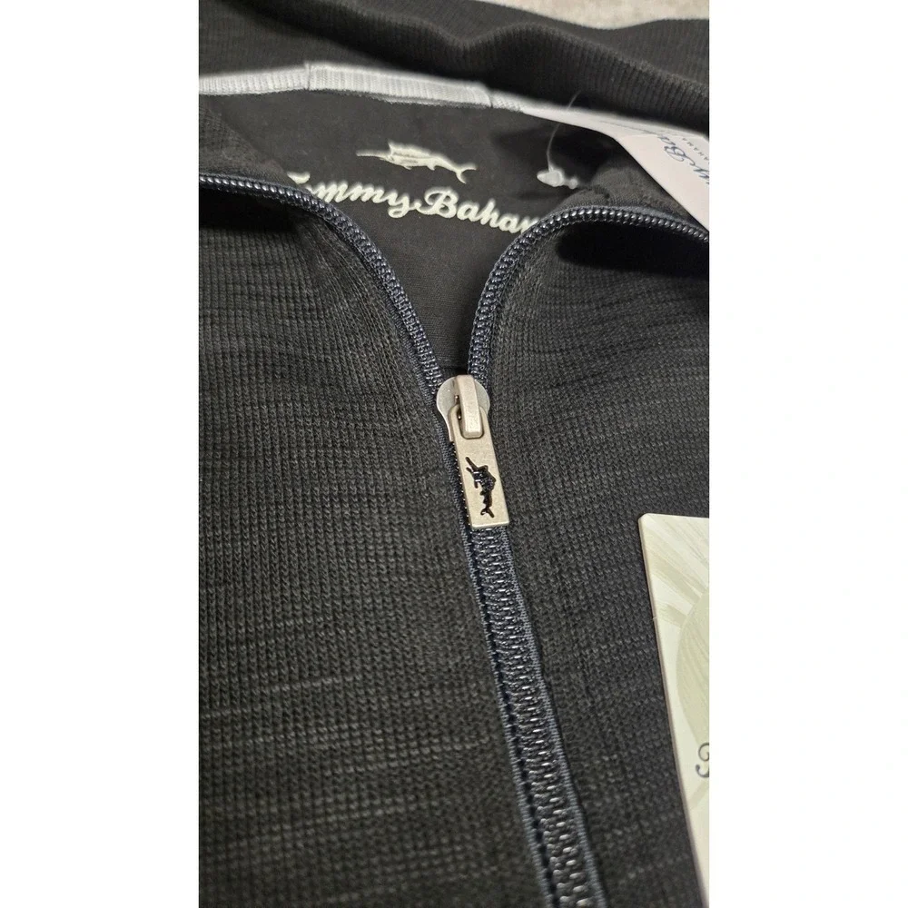 Tommy Bahama Tobago Bay Full Zip Sweatshirt Black Men's Size M NWT
